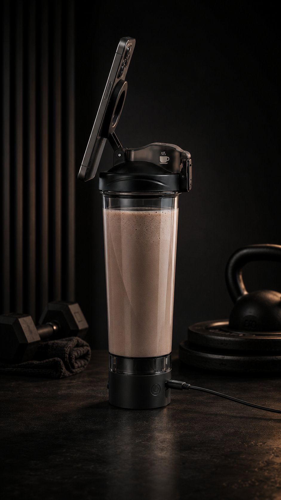 3-in-1 Electric Protein Shaker Cup - Blue, 700Ml | Vellvacare